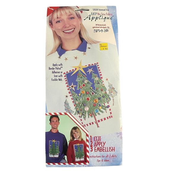 Patrick Lose Other - Patrick Lose Design Whimsical Christmas Tree Easy No Sew Fabric Applique 1994